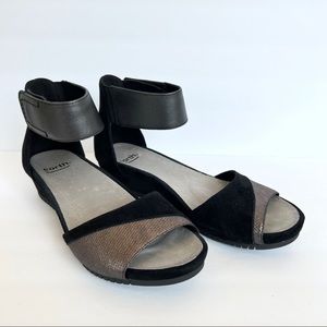 Earth Suede Leather Sandal with Ankle Strap